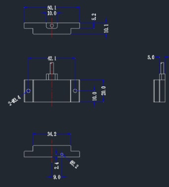 Mechanical Drawing - DFRobot SEN0447 Capacitive Proximity Sensor